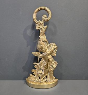 Victorian Cast Brass Cherub Door Stop