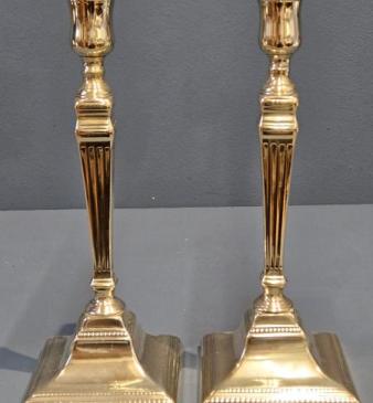 Pair of George III Brass Candlesticks