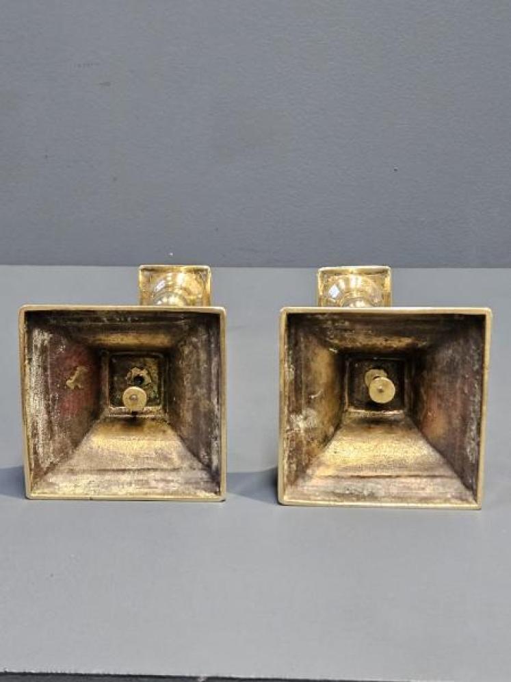 Pair of George III Brass Candlesticks - Image 4