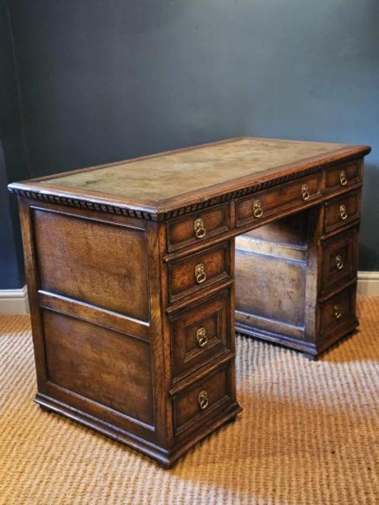  Oak Pedestal Desk - Image 5