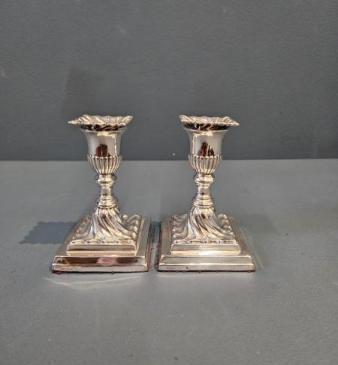 Matching Pair of Victorian Silver Candlesticks