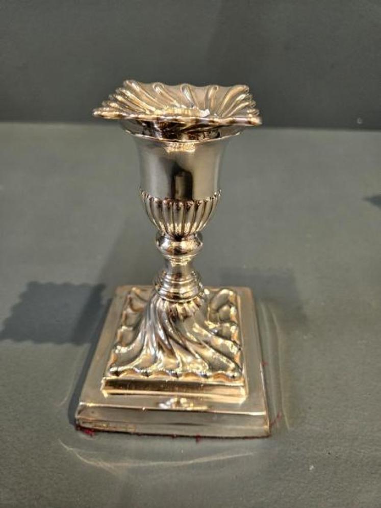 Matching Pair of Victorian Silver Candlesticks - Image 3