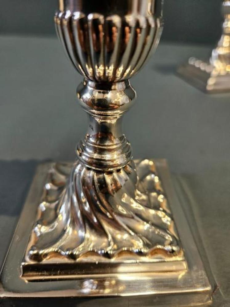 Matching Pair of Victorian Silver Candlesticks - Image 7
