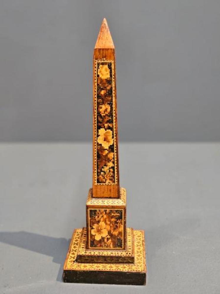 Victorian Tunbridge Ware Obelisk Thermometer - Image 2