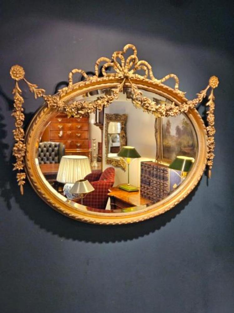 Superb Victorian Oval Timber Gilt Mirror - Image 5