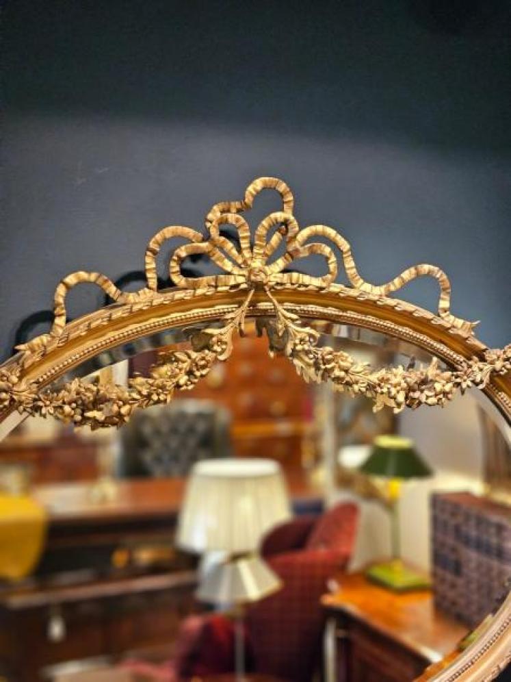 Superb Victorian Oval Timber Gilt Mirror - Image 7