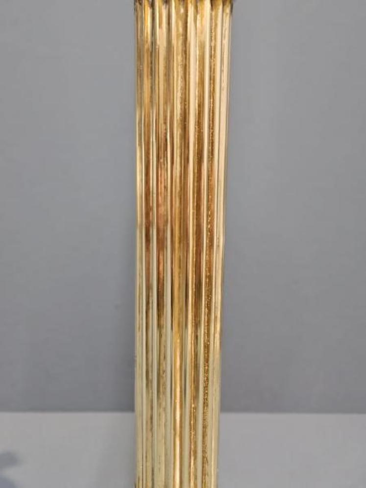 Edwardian Brass Corinthian Column Table Lamp - Image 3