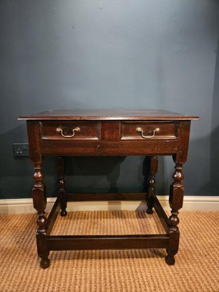 George I Period Oak Single Drawer Side Table - Image 2