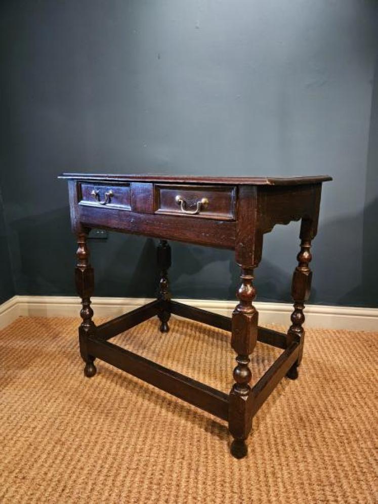 George I Period Oak Single Drawer Side Table - Image 3
