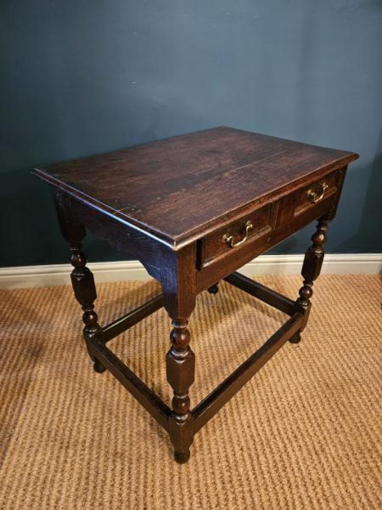 George I Period Oak Single Drawer Side Table - Image 4
