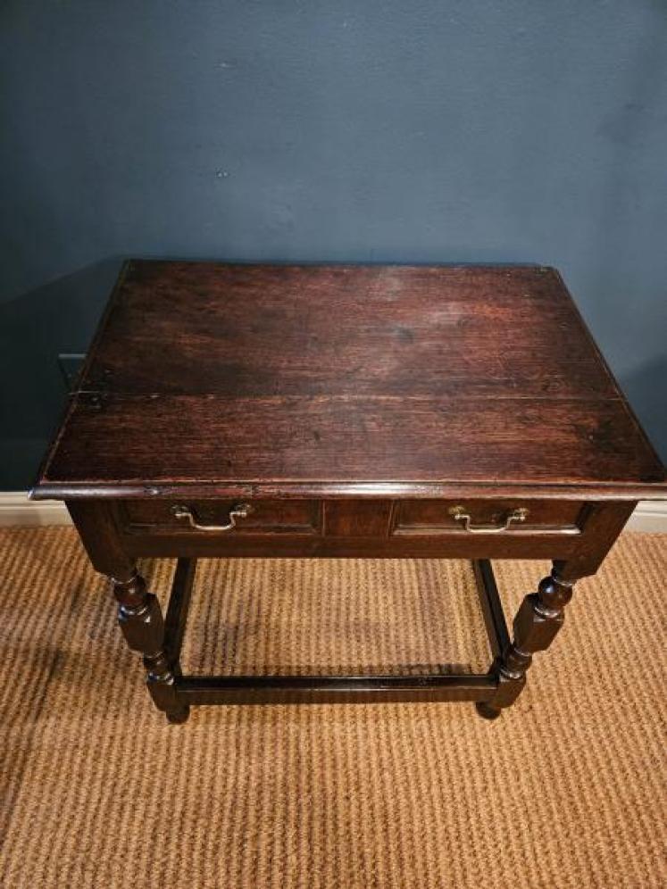 George I Period Oak Single Drawer Side Table - Image 5