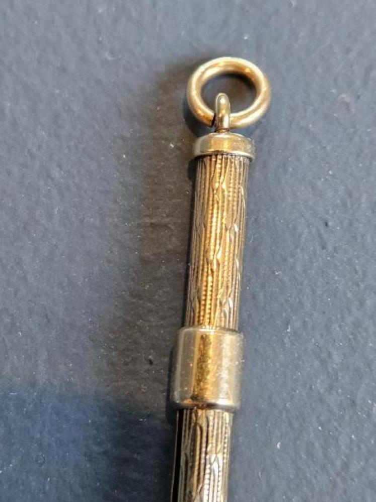 9ct Gold Engine Turned Telescopic Cocktail Stirrer - Image 6
