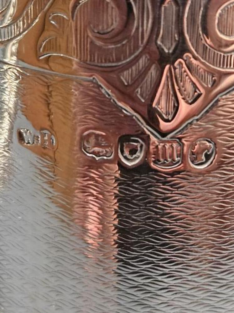 Victorian Engine Turned Silver Mug - Image 4