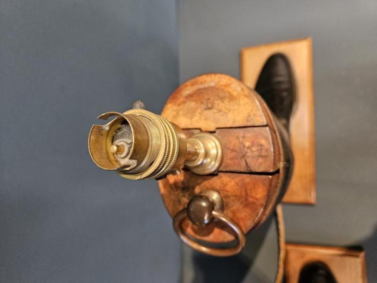 Pair of Edwardian Gents Leather Boot Table Lamps - Image 5