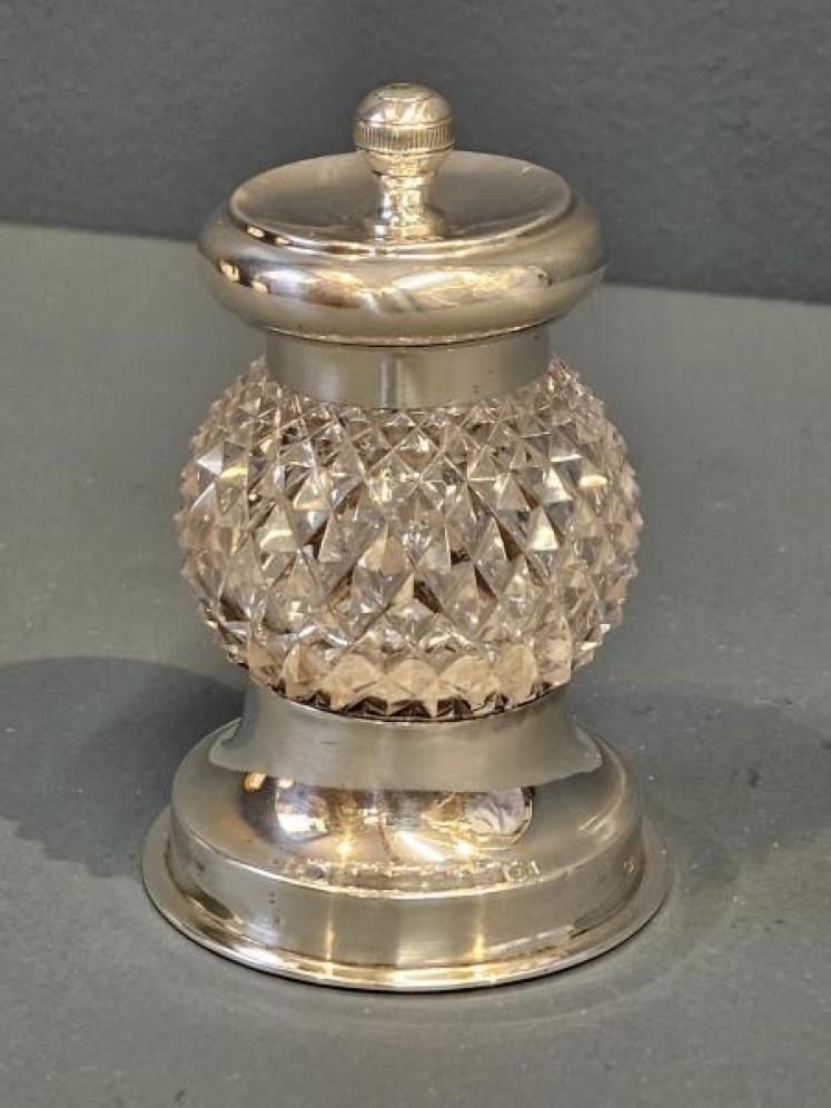 Victorian Silver And Cut Crystal  Pepper Grinder - Image 1