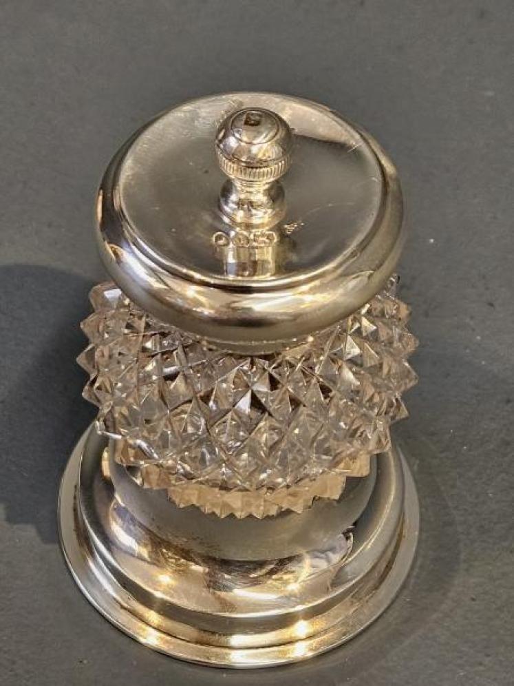 Victorian Silver And Cut Crystal  Pepper Grinder - Image 2