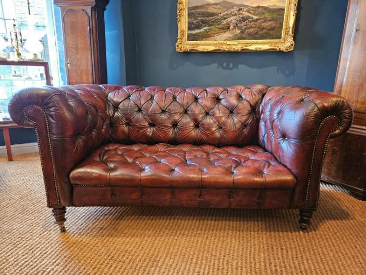 Victorian Leather Chesterfield Sofa - Image 1