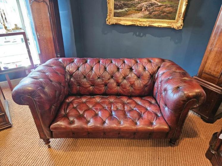 Victorian Leather Chesterfield Sofa - Image 2