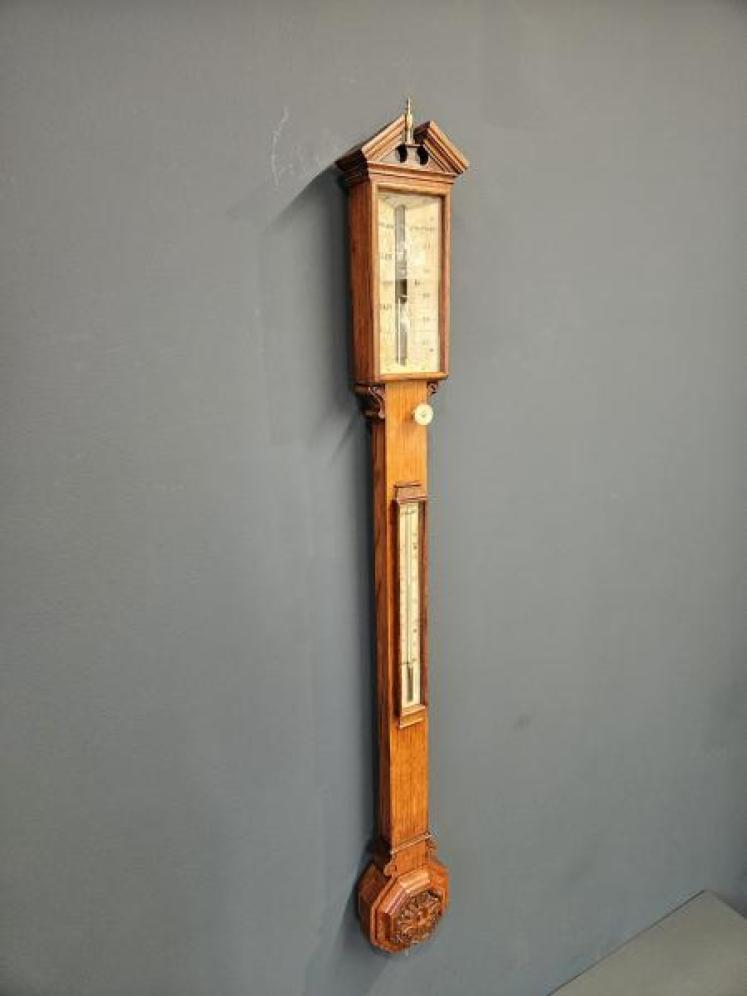 Adie of Edinburgh Victorian Oak Stick Barometer - Image 3