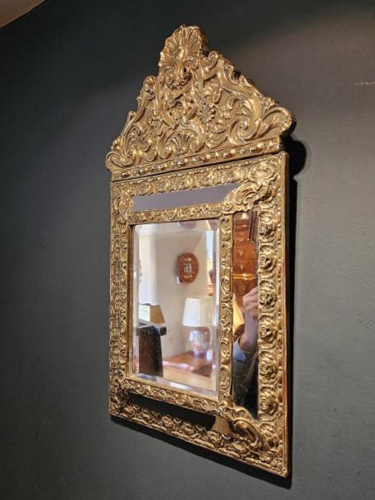 Pair of Victorian Brass Cushion Frame Mirrors - Image 4