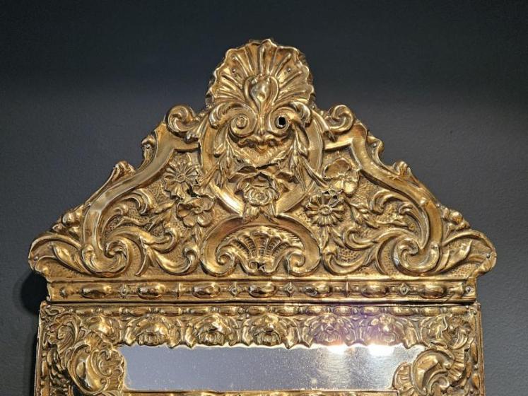 Pair of Victorian Brass Cushion Frame Mirrors - Image 5