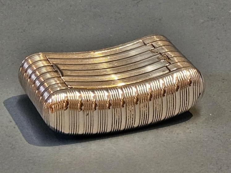 Rare Georgian Curved Reeded Silver Pocket Snuff Box - Image 1