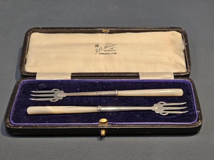 Pair of Silver Olive Forks  - Image 1