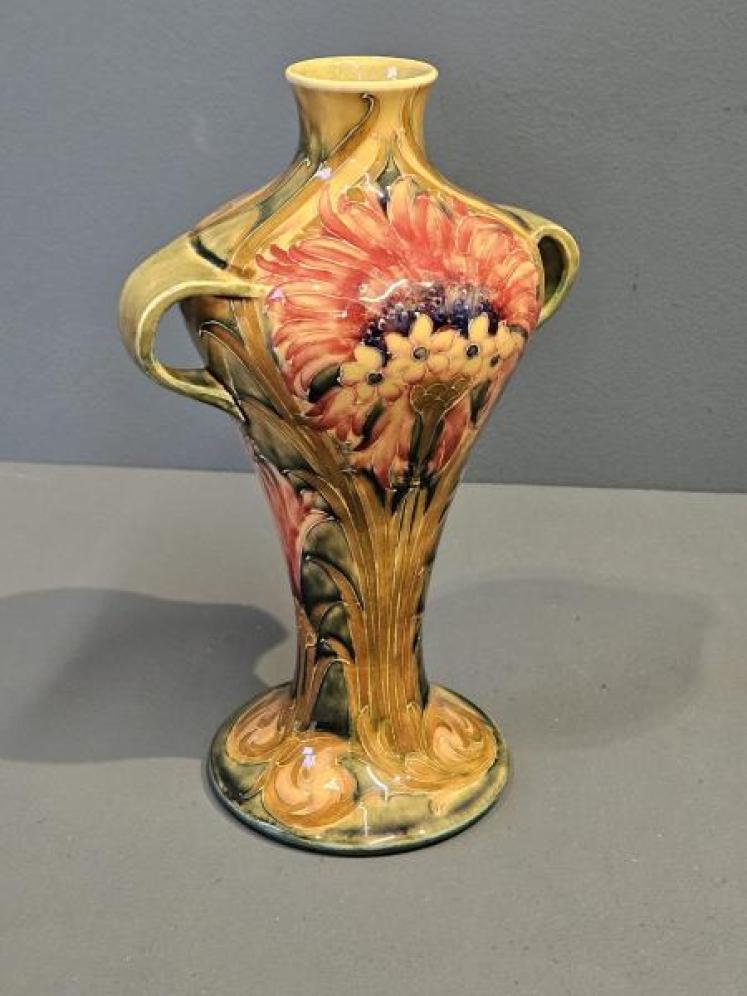 Pair of McIntyre Moorcroft Cornflower Vases - Image 6