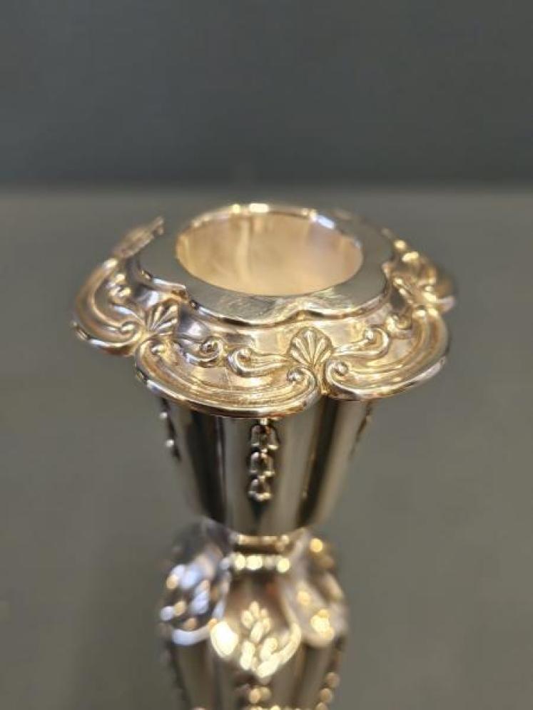 Pair of Victorian Silver Candlesticks  - Image 4