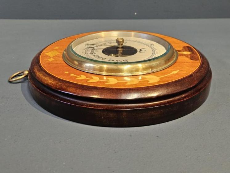 Edwardian Inlaid Silvered Dial Barometer - Image 5