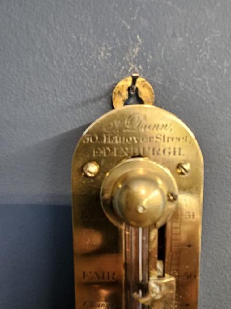 Early Victorian Dunn of Edinburgh Mahogany Stick Barometer  - Image 6