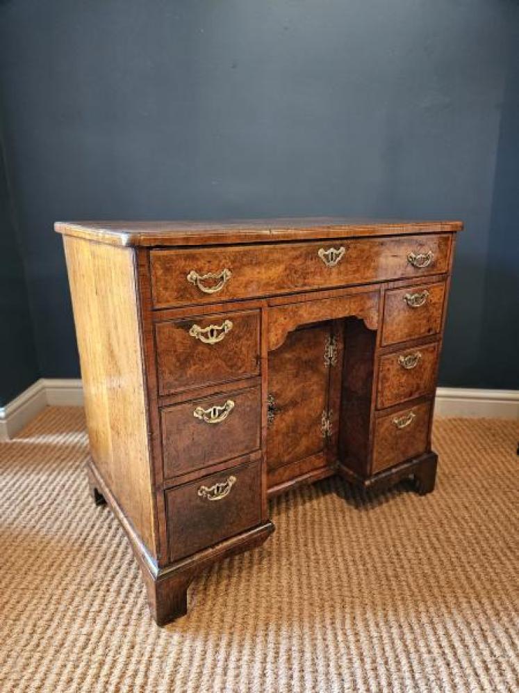 George II Walnut Kneehole Desk - Image 6