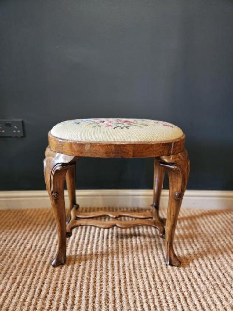 Edwardian Walnut Stool - Image 2