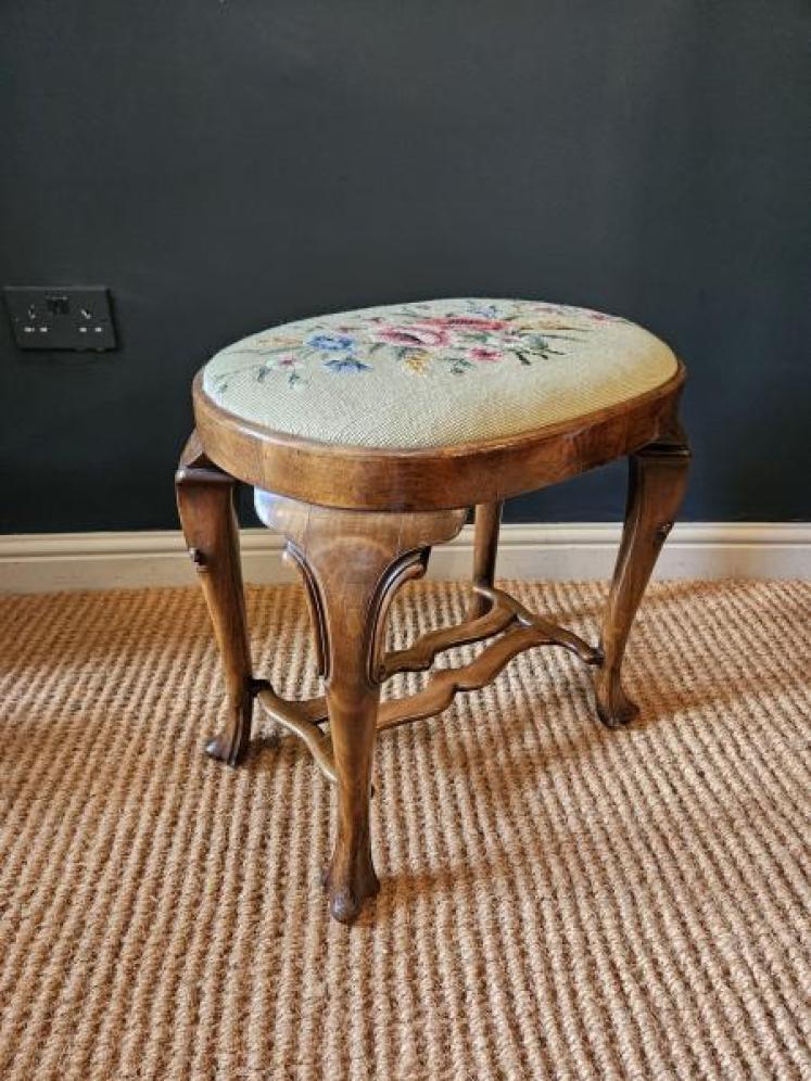 Edwardian Walnut Stool - Image 3
