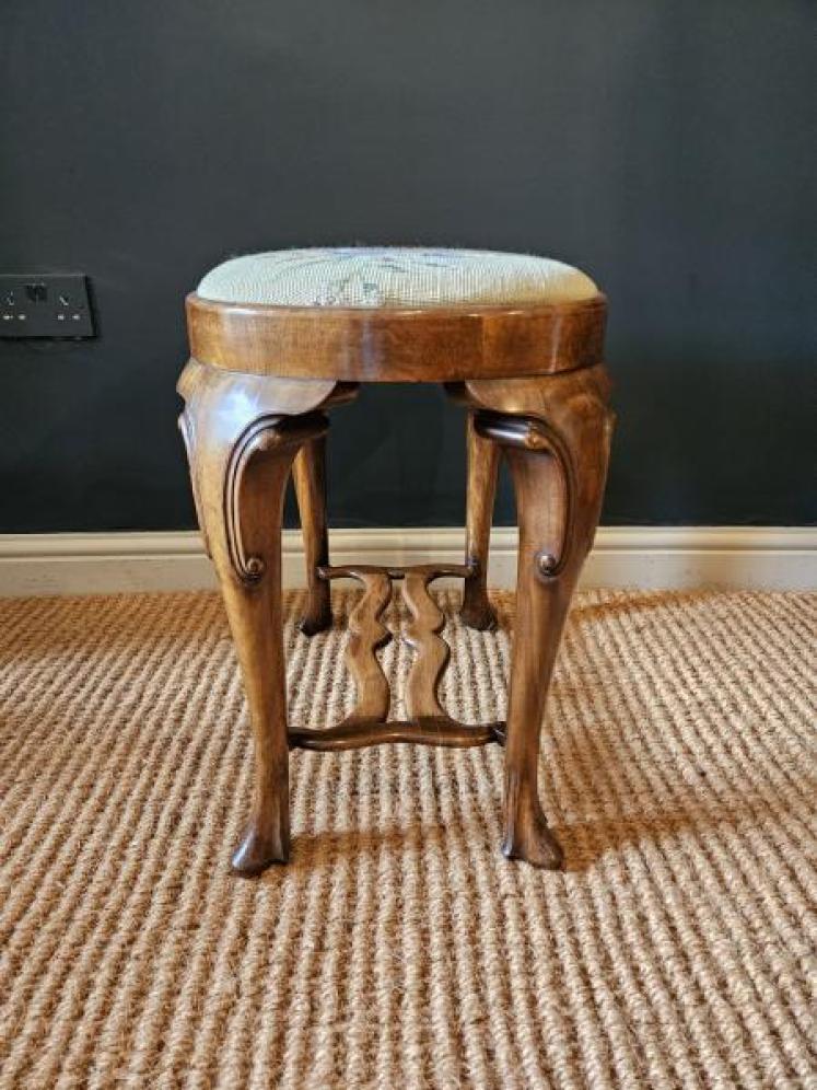 Edwardian Walnut Stool - Image 7