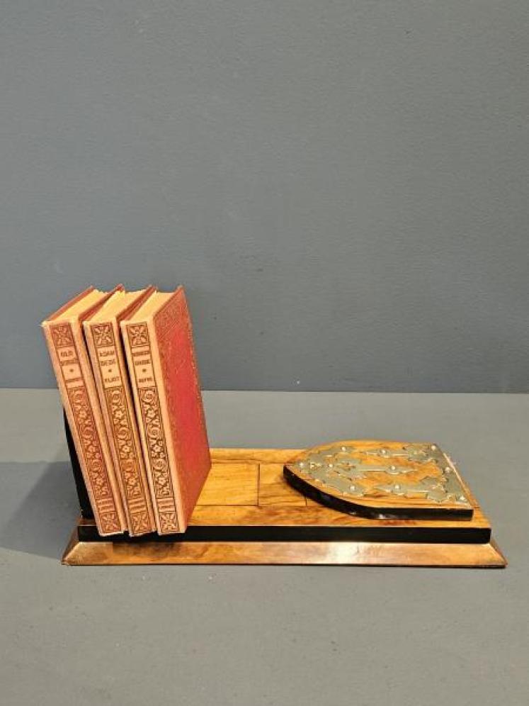 Victorian Brass Trimmed Walnut Book Slide - Image 3