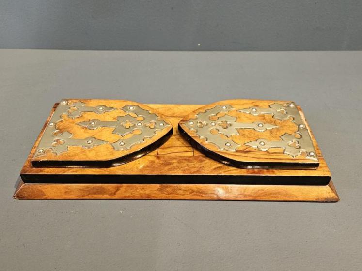Victorian Brass Trimmed Walnut Book Slide - Image 4