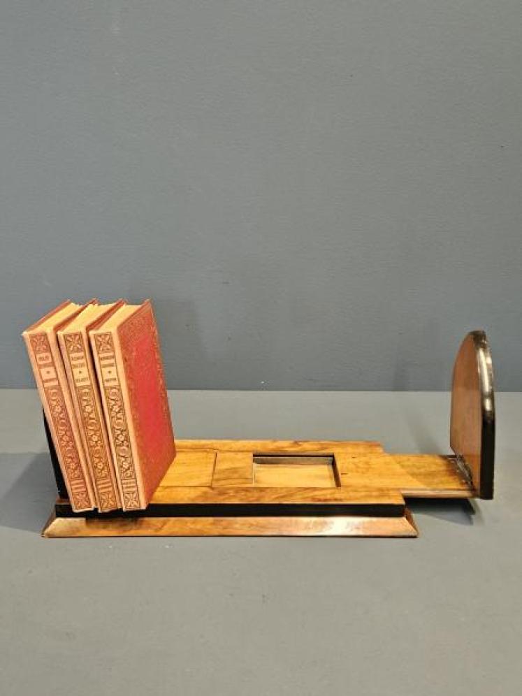 Victorian Brass Trimmed Walnut Book Slide - Image 5