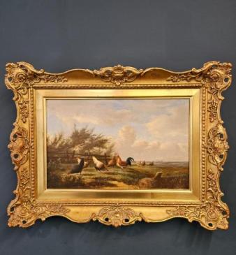 Victorian Oil on Board by Jef Van Leemputten