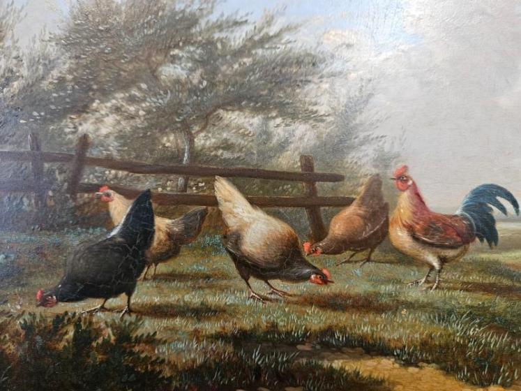 Victorian Oil on Board by Jef Van Leemputten - Image 4