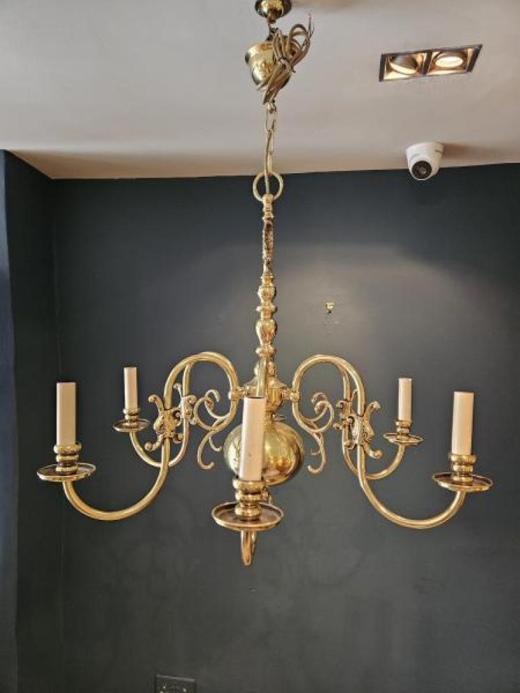 Edwardian Six Arm Chandelier - Image 1