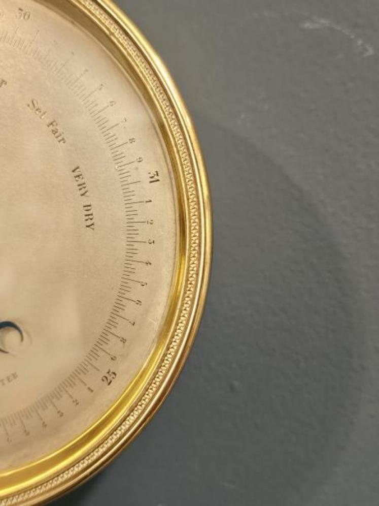 Victorian Marine Barometer with Silvered Dial - Image 6