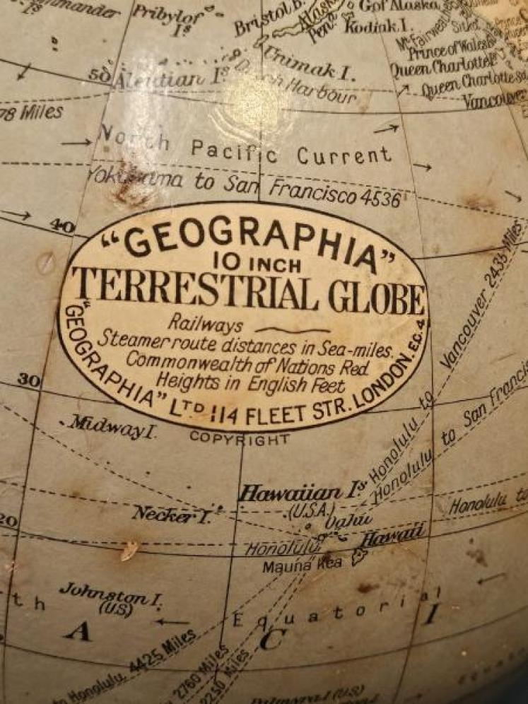 1930's Geographia 10" Paper Mache Globe - Image 2