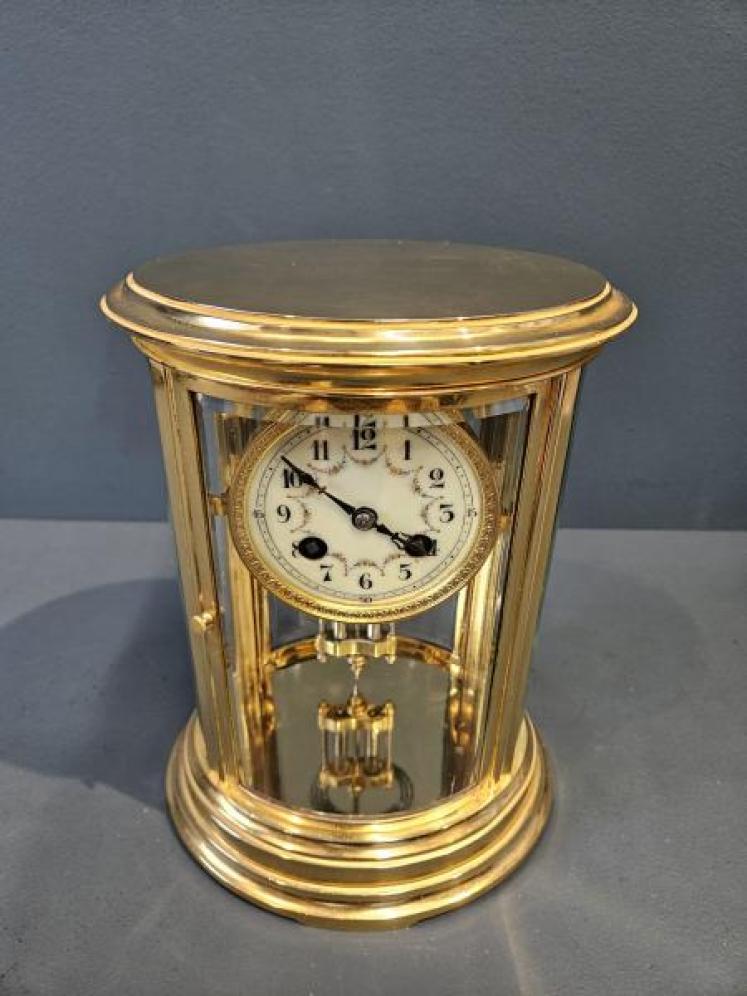 Victorian Gilt Brass Four Glass Mantel Clock - Image 2
