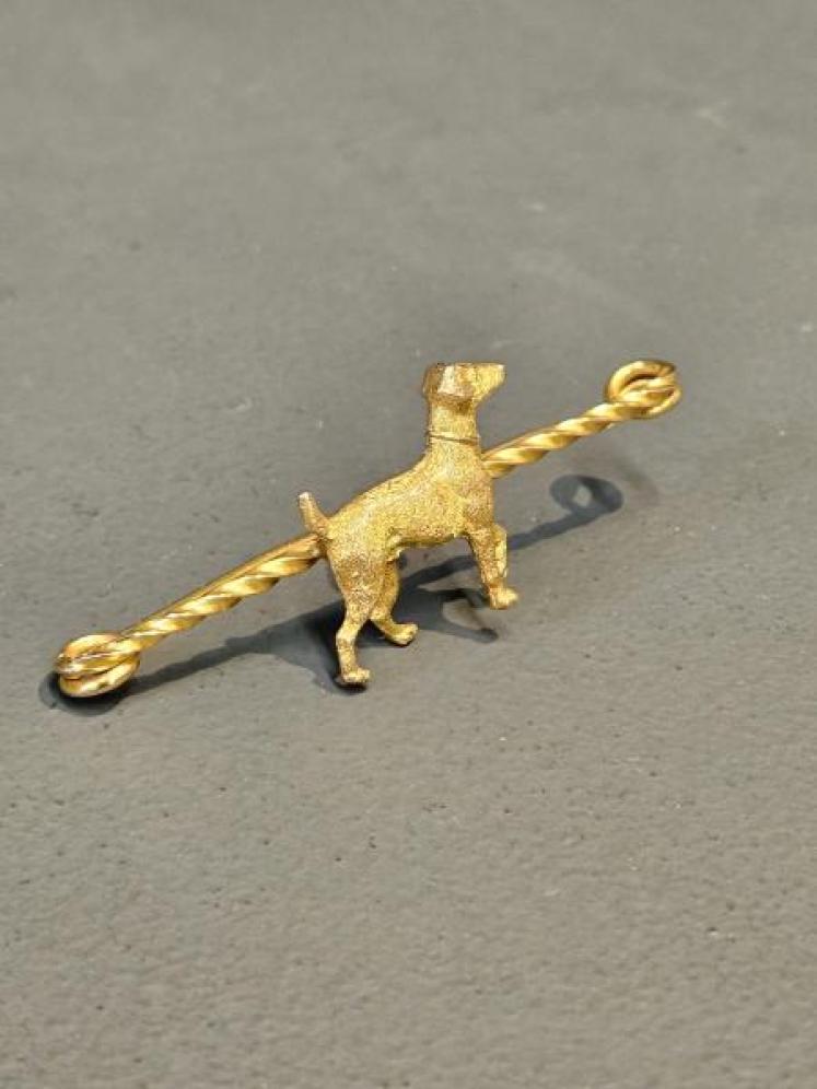 Victorian 9ct Gold Terrier Tie Bar - Image 7