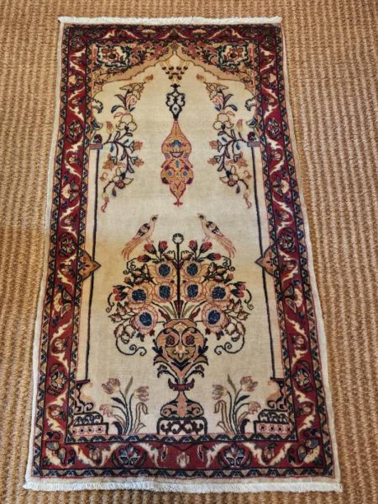 Antique Persian Silk Rug - Image 1