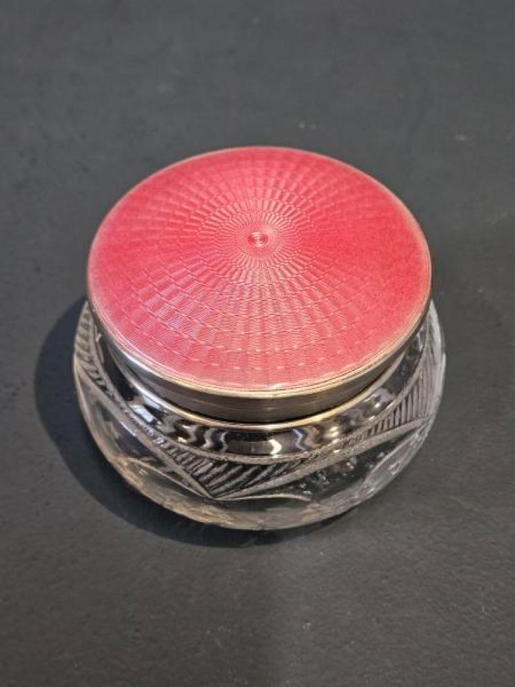 George V Silver and Enamel Powder Jar - Image 5