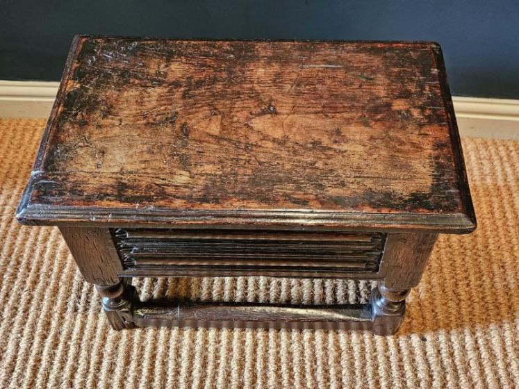 Early Oak Box Stool - Image 2
