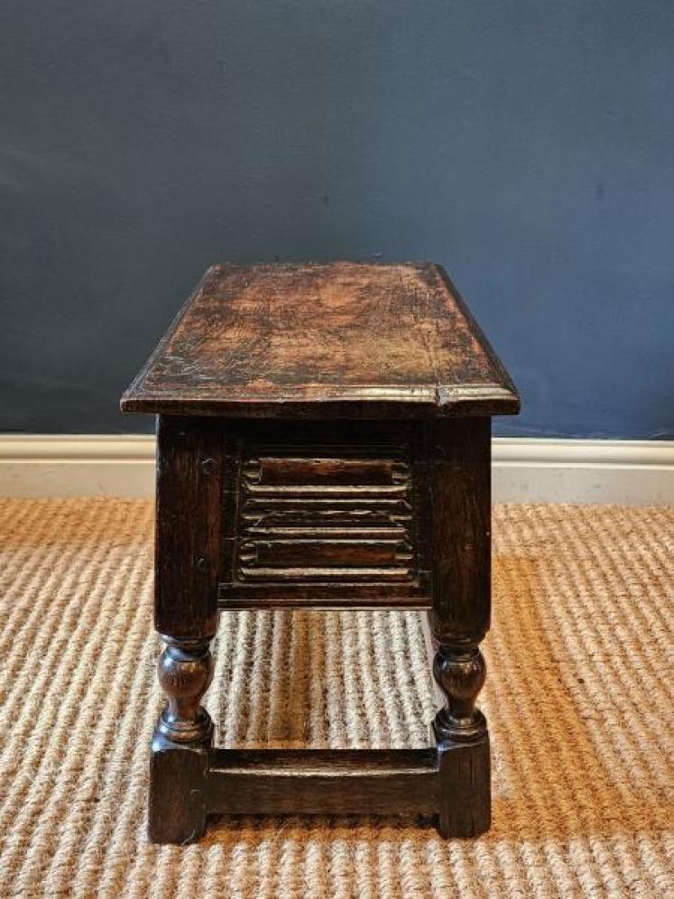 Early Oak Box Stool - Image 3