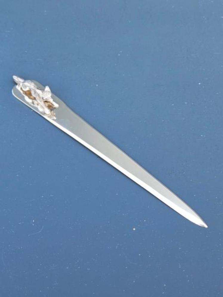 Quality George V Silver Running Fox Letter Opener - Image 7